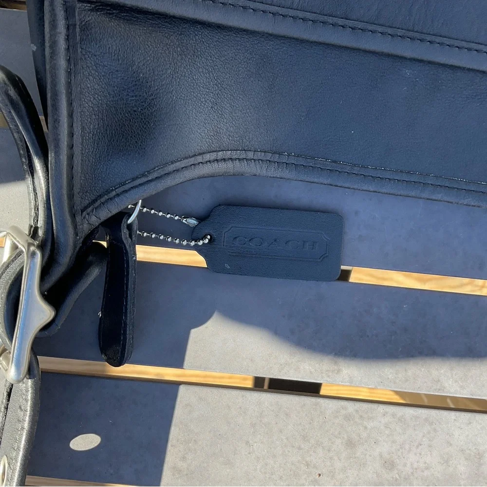 Vintage Coach Legacy Black Leather Shoulder Bag - Picture 8 of 13